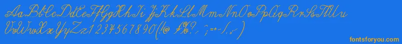 Wiegellateinmedium Font – Orange Fonts on Blue Background