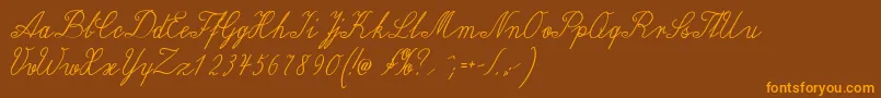 Wiegellateinmedium Font – Orange Fonts on Brown Background