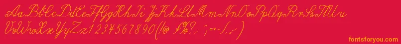fuente Wiegellateinmedium – Fuentes Naranjas Sobre Fondo Rojo