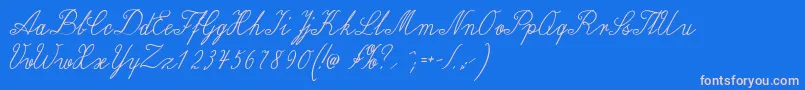 Wiegellateinmedium Font – Pink Fonts on Blue Background