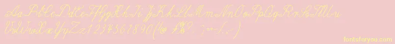 Wiegellateinmedium Font – Yellow Fonts on Pink Background