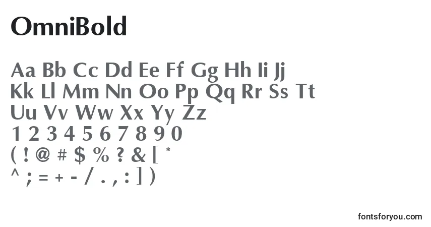 Czcionka OmniBold – alfabet, cyfry, specjalne znaki