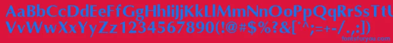 フォントOmniBold – 赤い背景に青い文字