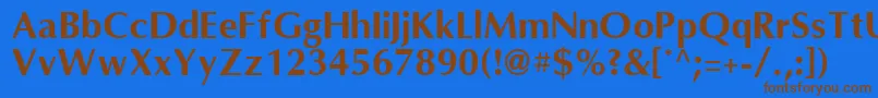 OmniBold Font – Brown Fonts on Blue Background