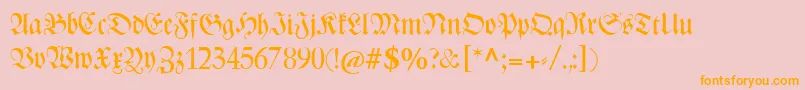 Catzentenaerfrakturunz1 Font – Orange Fonts on Pink Background