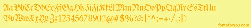 Catzentenaerfrakturunz1 Font – Orange Fonts on Yellow Background