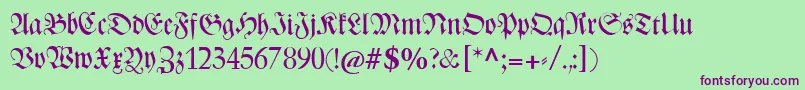 Catzentenaerfrakturunz1 Font – Purple Fonts on Green Background