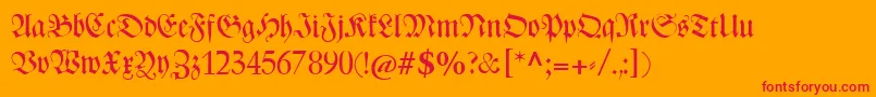 Catzentenaerfrakturunz1 Font – Red Fonts on Orange Background