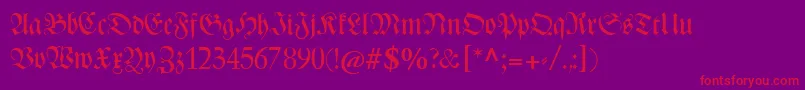Catzentenaerfrakturunz1 Font – Red Fonts on Purple Background