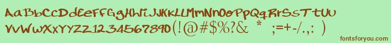 RondrsScript Font – Brown Fonts on Green Background