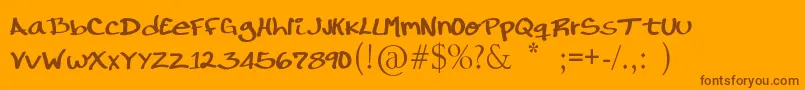 RondrsScript Font – Brown Fonts on Orange Background