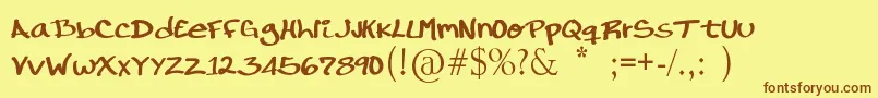 RondrsScript Font – Brown Fonts on Yellow Background