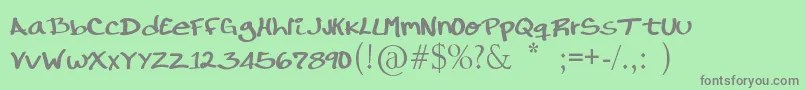 フォントRondrsScript – 緑の背景に灰色の文字