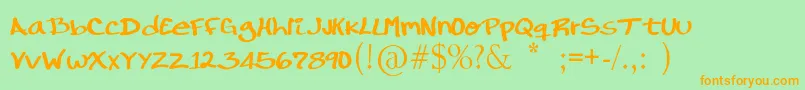 RondrsScript Font – Orange Fonts on Green Background