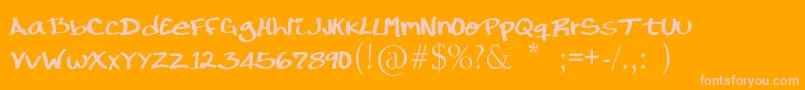 More about RondrsScript Font RondrsScript Font – Pink Fonts on Orange Background