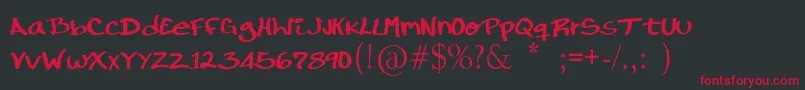 RondrsScript-Schriftart – Rote Schriften auf schwarzem Hintergrund