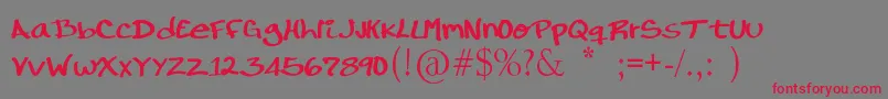 RondrsScript Font – Red Fonts on Gray Background