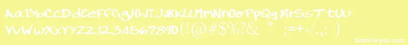 RondrsScript Font – White Fonts on Yellow Background