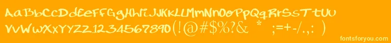 fuente RondrsScript – Fuentes Amarillas Sobre Fondo Naranja