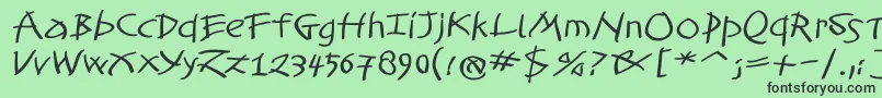 TomahawkedBold Font – Black Fonts on Green Background