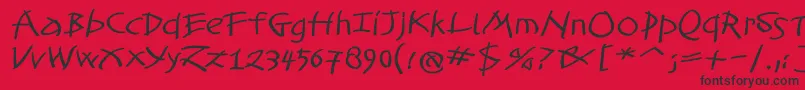 TomahawkedBold Font – Black Fonts on Red Background