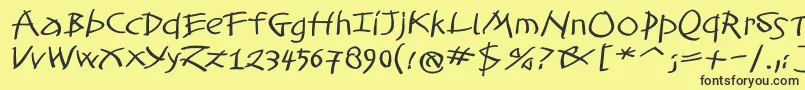 TomahawkedBold Font – Black Fonts on Yellow Background