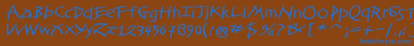 TomahawkedBold Font – Blue Fonts on Brown Background