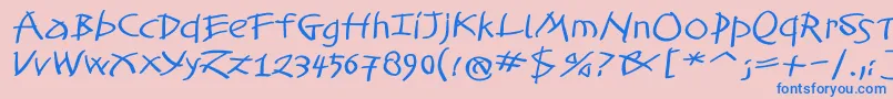 TomahawkedBold Font – Blue Fonts on Pink Background