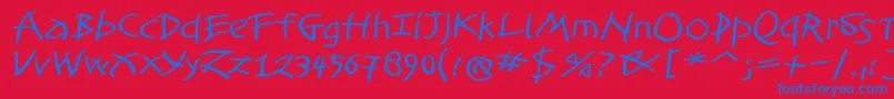 TomahawkedBold Font – Blue Fonts on Red Background