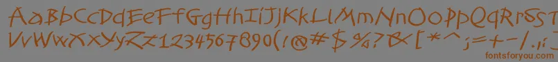 TomahawkedBold Font – Brown Fonts on Gray Background