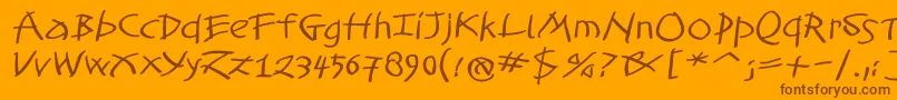 TomahawkedBold Font – Brown Fonts on Orange Background
