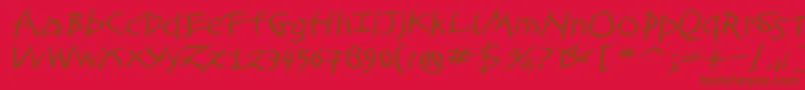TomahawkedBold Font – Brown Fonts on Red Background