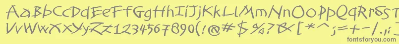 TomahawkedBold Font – Gray Fonts on Yellow Background