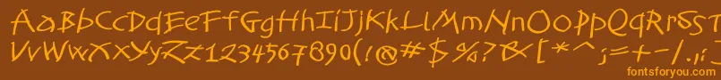 TomahawkedBold Font – Orange Fonts on Brown Background