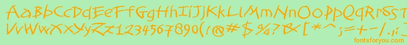 TomahawkedBold Font – Orange Fonts on Green Background