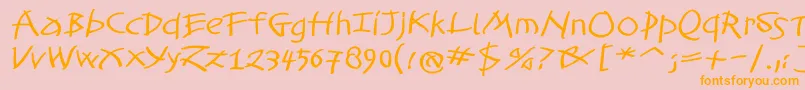 TomahawkedBold Font – Orange Fonts on Pink Background