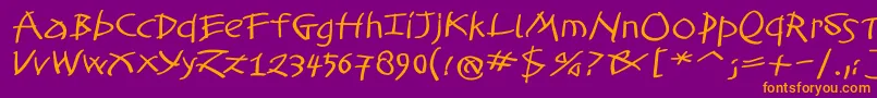 TomahawkedBold Font – Orange Fonts on Purple Background