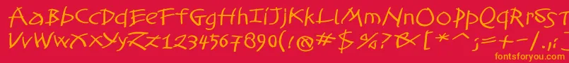 TomahawkedBold Font – Orange Fonts on Red Background