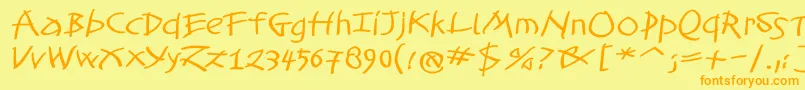 TomahawkedBold Font – Orange Fonts on Yellow Background