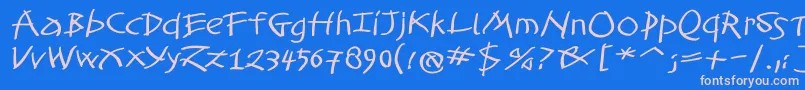 TomahawkedBold Font – Pink Fonts on Blue Background