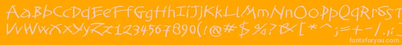 TomahawkedBold Font – Pink Fonts on Orange Background