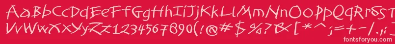 TomahawkedBold Font – Pink Fonts on Red Background