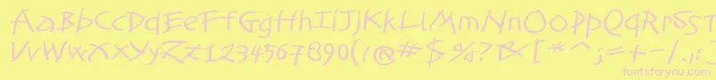 TomahawkedBold Font – Pink Fonts on Yellow Background