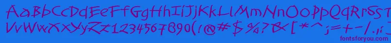 Шрифт TomahawkedBold – фиолетовые шрифты на синем фоне