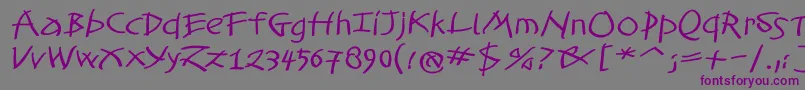 TomahawkedBold Font – Purple Fonts on Gray Background