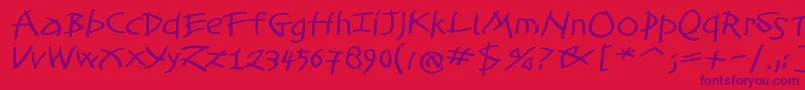TomahawkedBold Font – Purple Fonts on Red Background