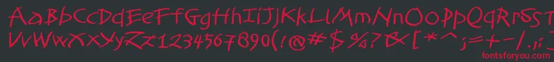 Czcionka TomahawkedBold – czerwone czcionki na czarnym tle