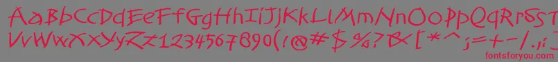 TomahawkedBold-Schriftart – Rote Schriften auf grauem Hintergrund