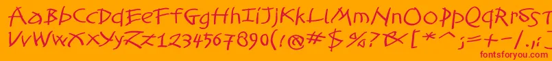 TomahawkedBold Font – Red Fonts on Orange Background