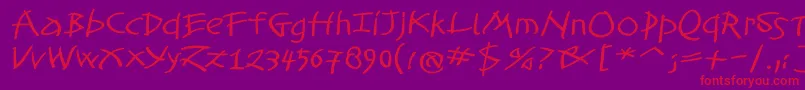 TomahawkedBold Font – Red Fonts on Purple Background
